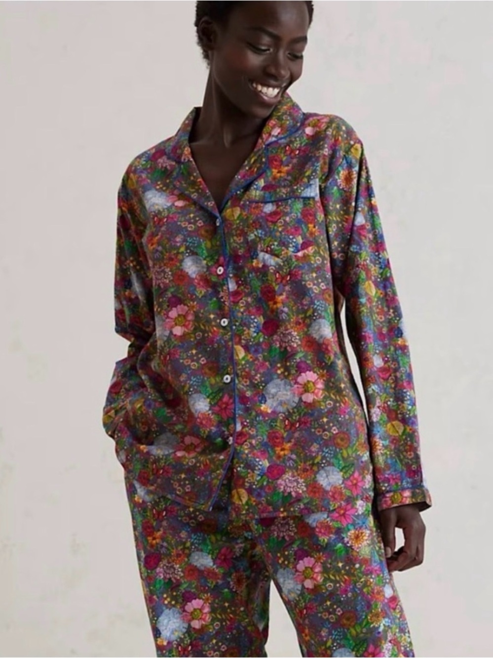Anthropologie Lola + Blake Disco Floral Pajama Top XL